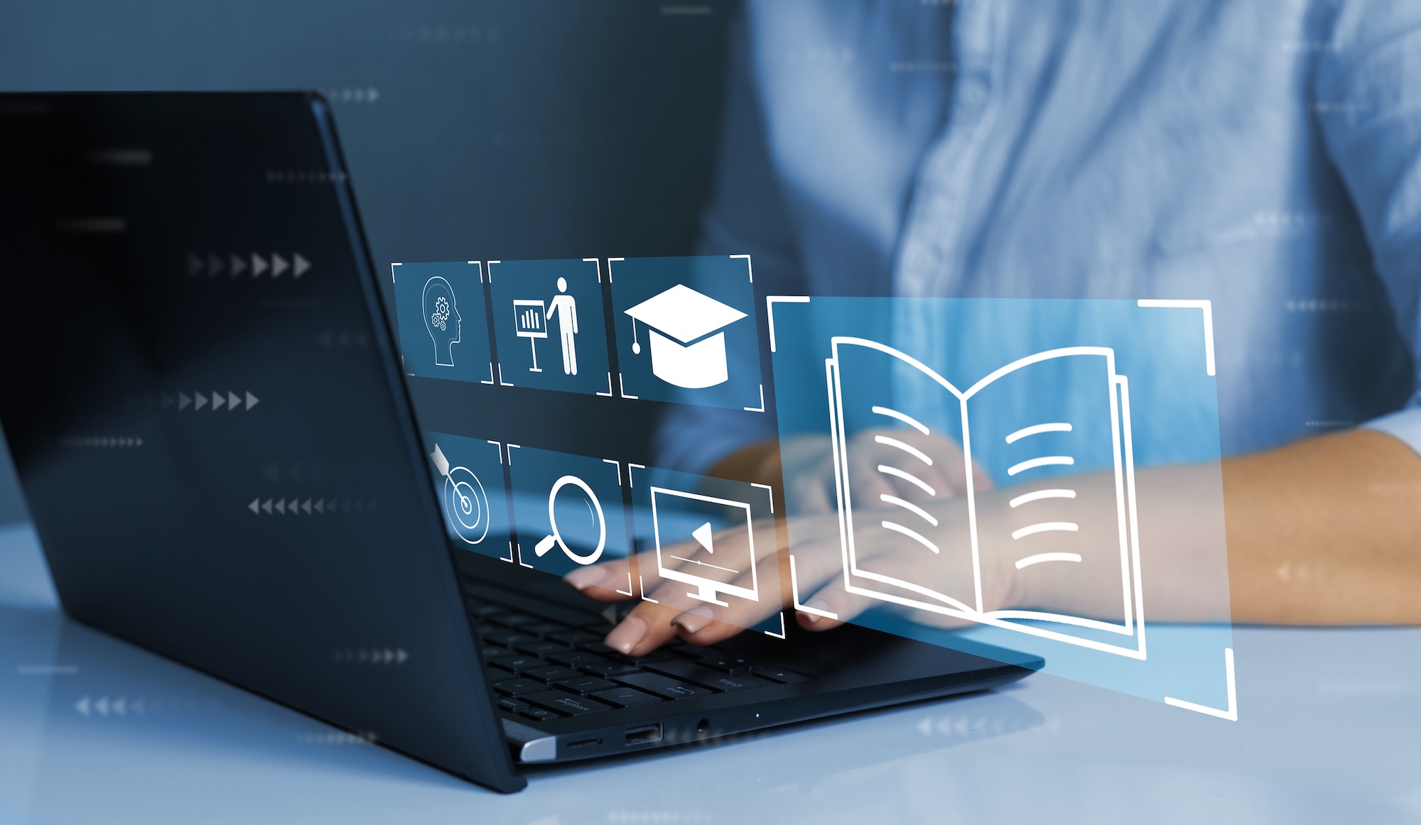 Max Academia - e learning Education Internet Lessons And Online Webinar. Person Who Attends